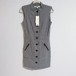 Veronica Beard - Black and White Houndstooth Leigh Dress